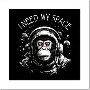 Space Monkey Ape Chimp Astronaut Posters and Art